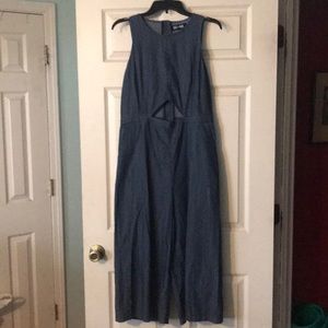 Chambray jumpsuit with pockets